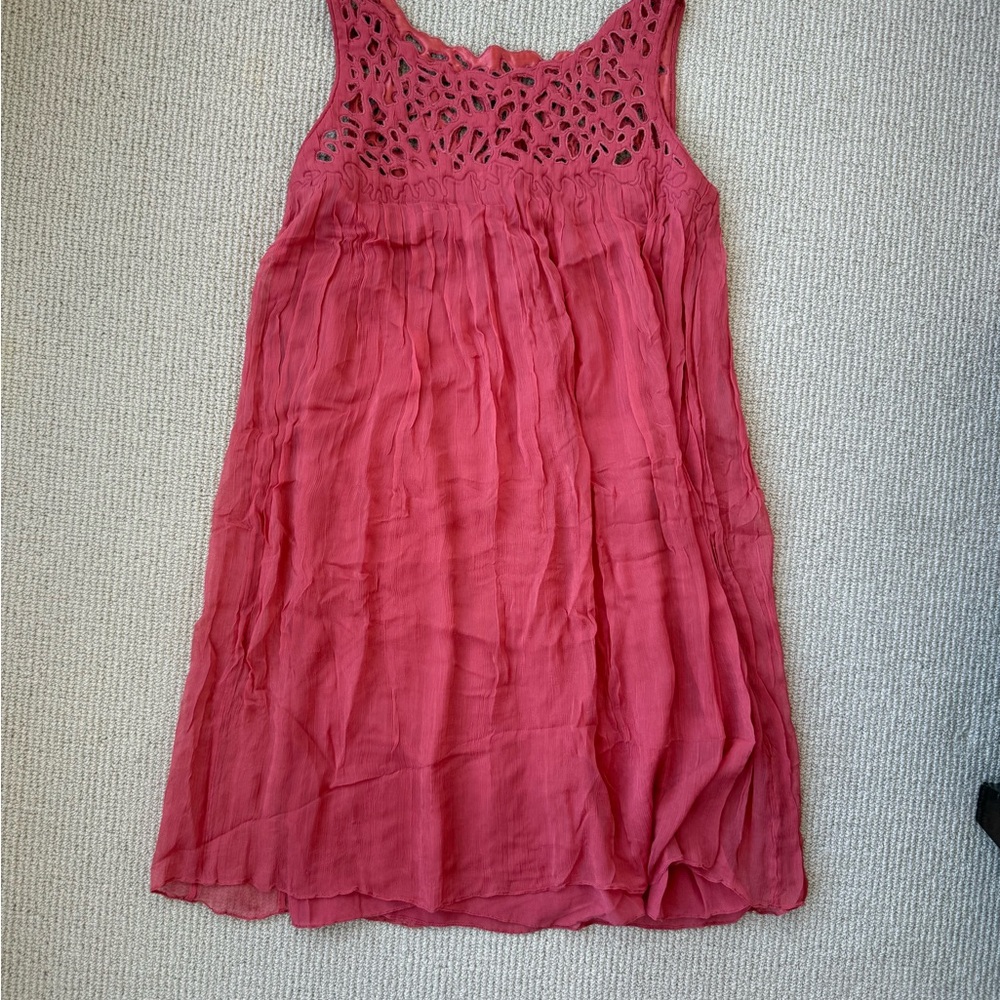 Anthropologie Roht + Canvas Ranna Gill Coral Laser Cut Dress Size S
